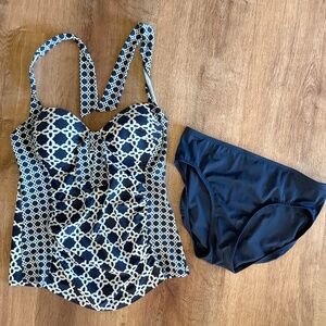 Merona Navy Two Piece Swimsuit Medium